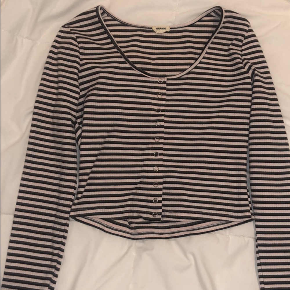 Garage button down long sleeve tee